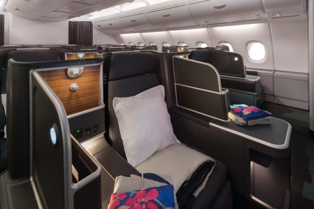 Qantas Airbus A380 cabin Business Class