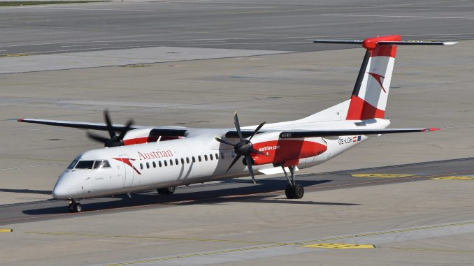 Austrian Airlines DHC-8-400 turboprop aircraft